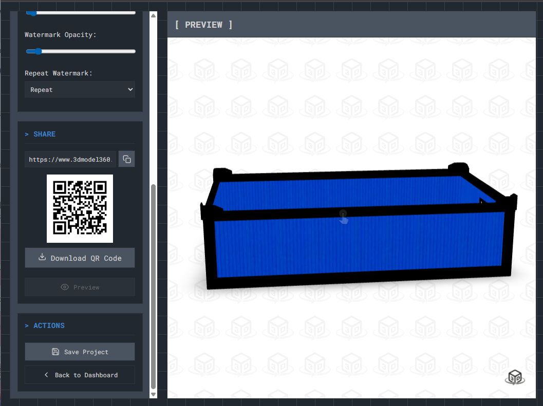 Sharing options and save button